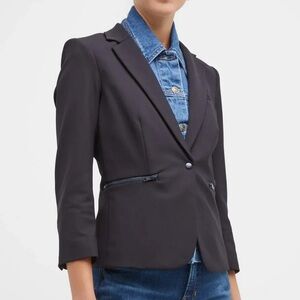 Veronica Beard Scuba Schoolboy Dickey Jacket Blazer Navy Blue Size 8